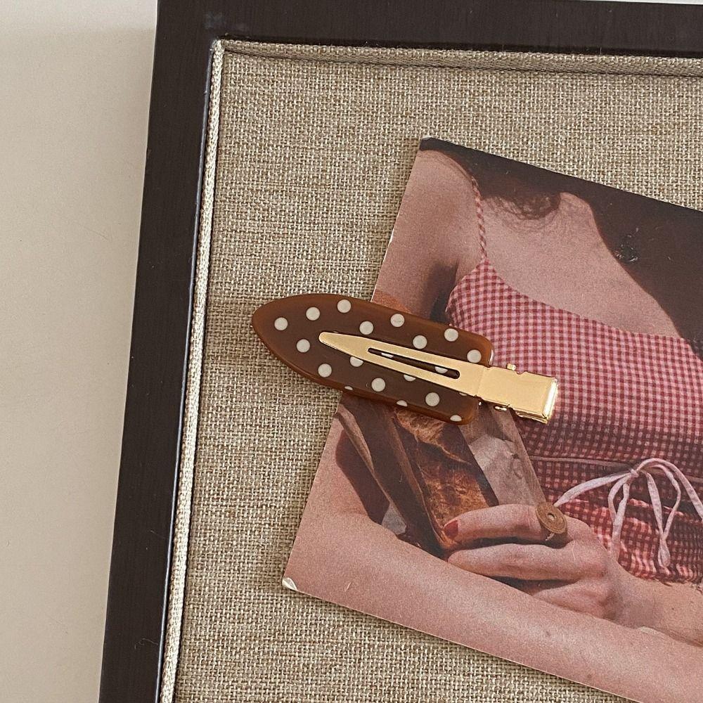 Black White Polka Dot Hair Clip Wave Point Side Clip Temperament Acetate Seamless Hairpin  Work