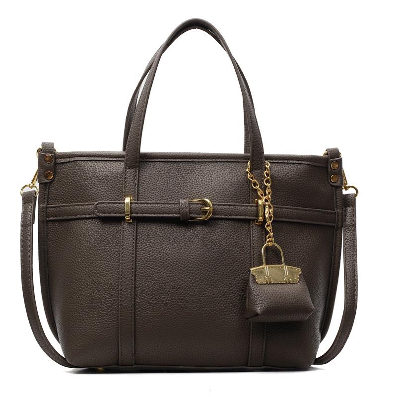 Korean Simple Temperament Commuter Style Women's Handbag Niche Versatile Lychee Pattern Texture Light Luxury Versatile Messenger Bag