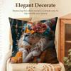 Cute Animal Friends Birthday Cushion Cover Natural Linen Organic Fabric DoubleSided Printing Sofa Home Decor Gift Pillow Case