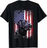 Black Labrador Dog USA Vintage American Flag Tee Gift Unisex T-Shirt