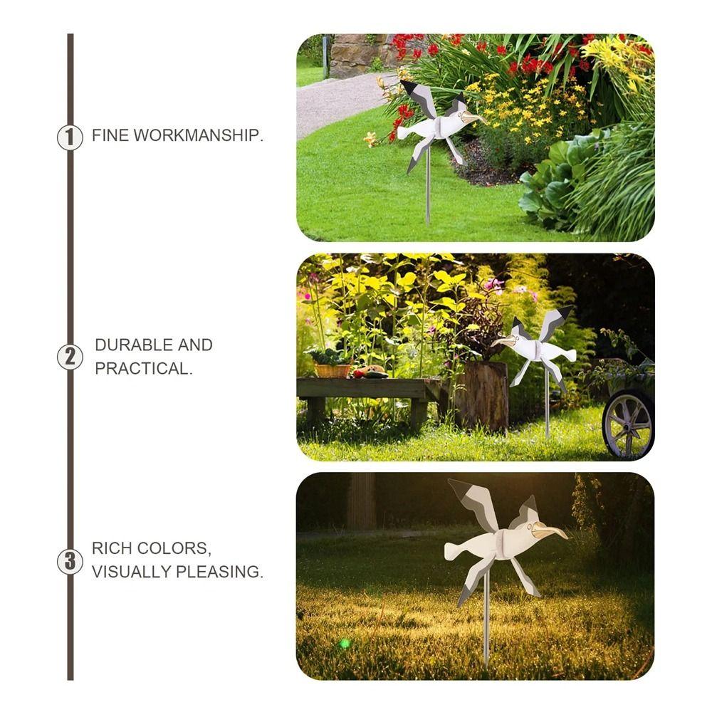 Fade Resistant Bird Wind Spinners Stable Bird Shape Windmill Spinners Seagull Windmill Outdoor