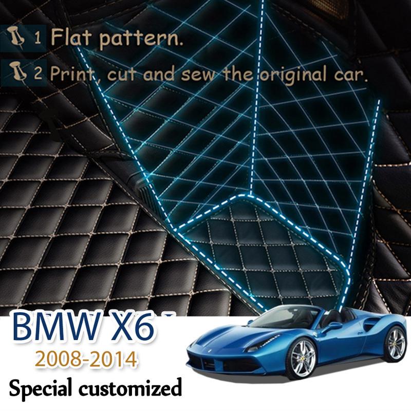 Leather Car Trunk Mat For BMW X6 2008-2014 E71 Cargo Liner Accessories Interior Boot
