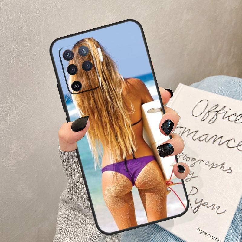 Beach Booty Bikini Girl Case For Oppo A54 A74 A94 A17 A57 A77 A76 A16 A96 A18 A60 A80 A40 A38 A58 A78 A98 A15 A5 Pro