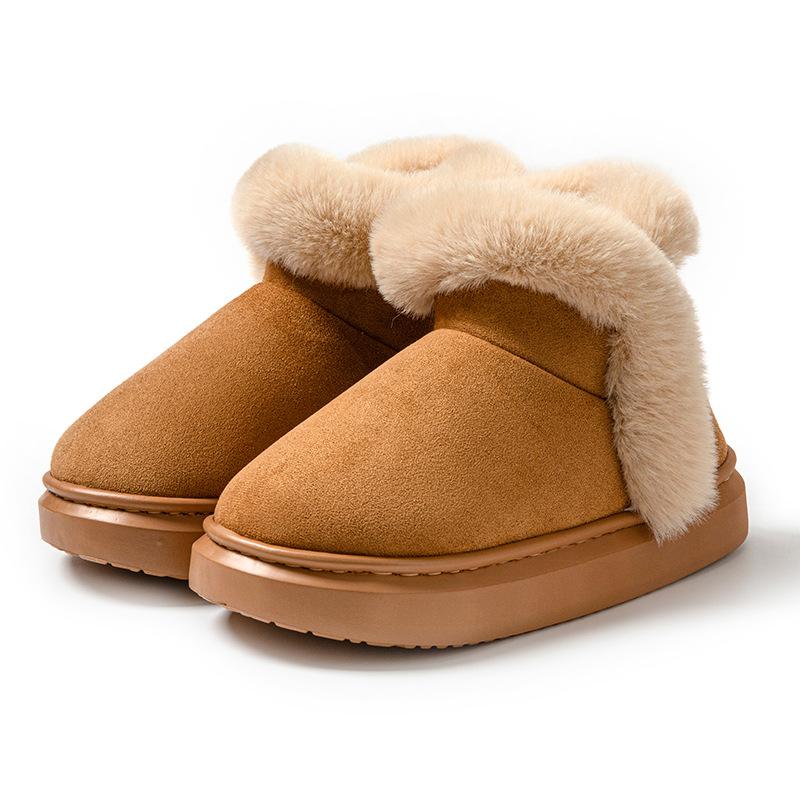 Plush Shoes for Women In Autumn and Winter, Thick Soled Bags, Cotton Shoes with Plush Insulation for Indoor and Outdoor Wear, Cotton Slippers