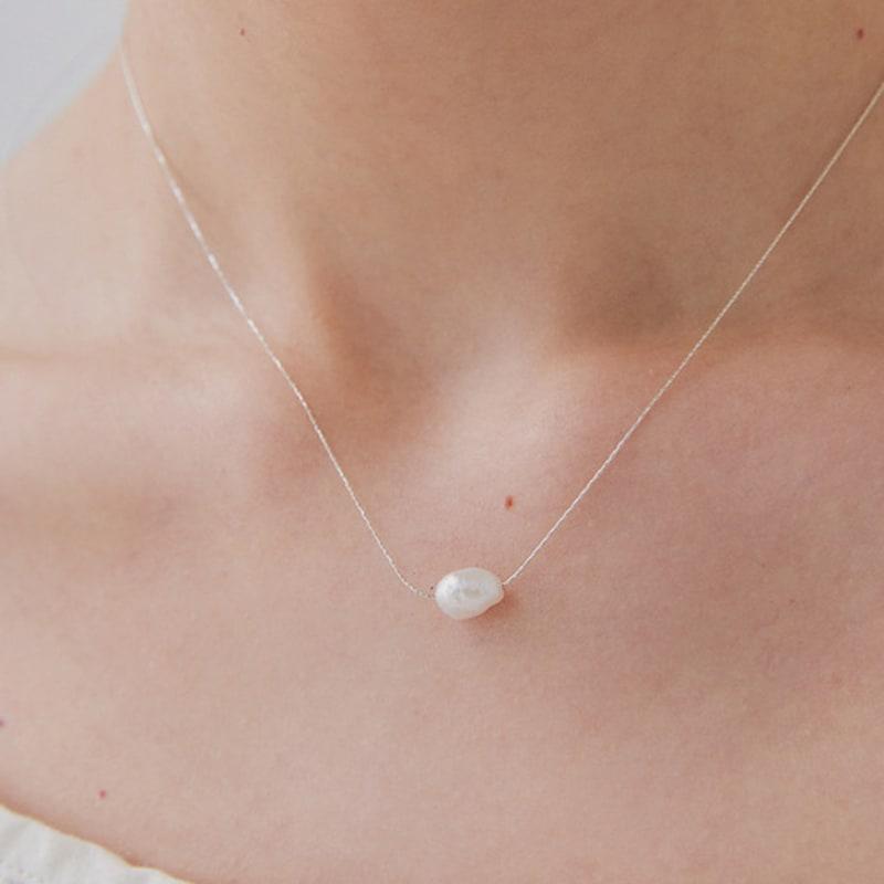 

OR D`OR 925 Silver Freshwater Pearl Necklace WHITE