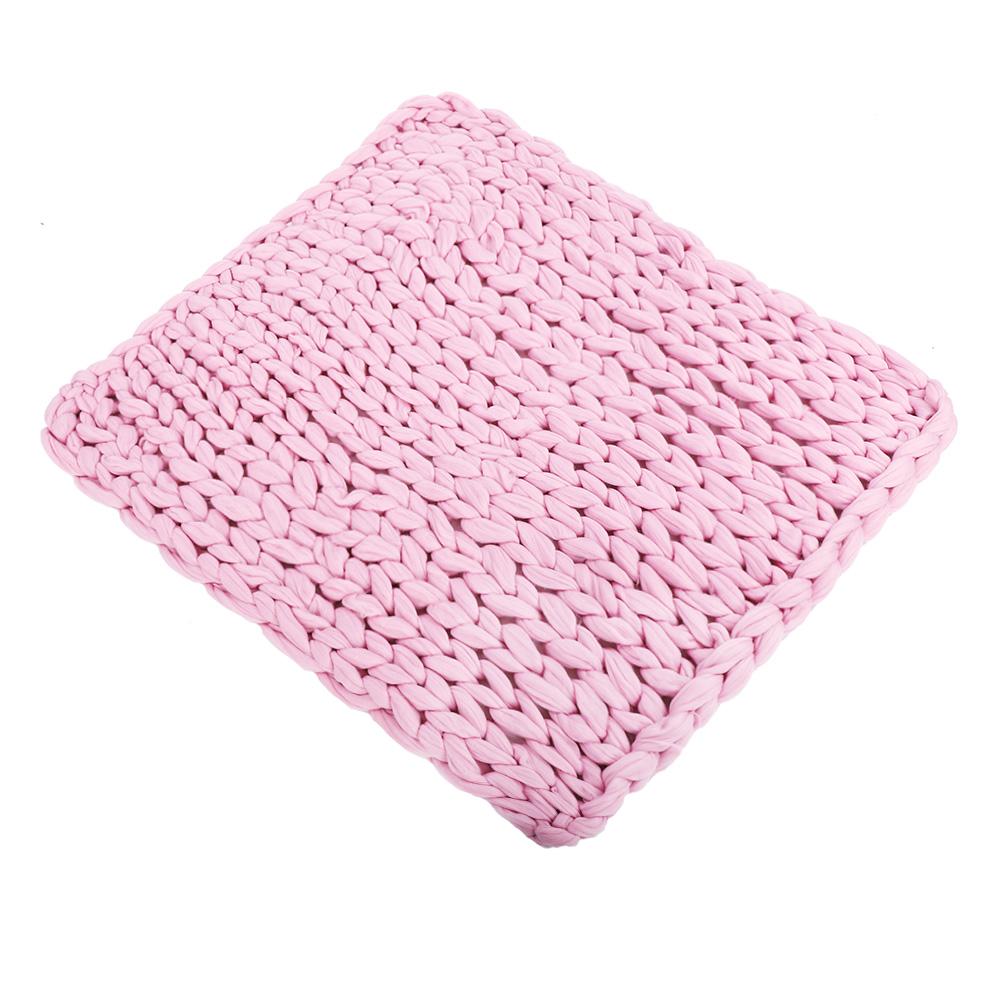 

Вязаный толстый плюшевый диван-одеяло Теплое мягкое супер большое объемное (Розовый 100 * 80 см 39,4 * 31,5 дюйма)