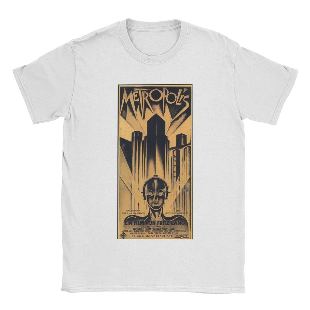 Neuheit Metropolis Fritz Lang Film T-Shirt für Herren O-Ausschnitt Baumwoll-T-Shirts Kurzarm-Tees Sommer-Tops
