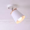 Modern E27 Rotatable LED Ceiling Lamp Wood Iron Ceiling Spot Light Black White Indoor Ceiling Wall Mounted Light for Aisle
