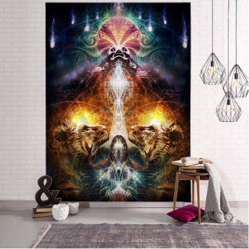 

Laeacco японский гобелен с цветением вишни розовый настенное крепление Фудзи гобелен древний храм принт украшения дома 100x75cm