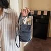 Retro Washed Denim Mobile Phone Bag Casual Messenger Bag