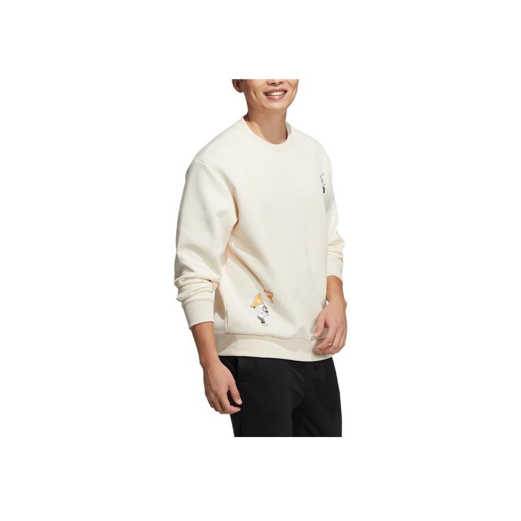 Adidas Neo WP SW Embroidered Logo Sport Crewneck Sweatshirt Men Tops Beige HG9032