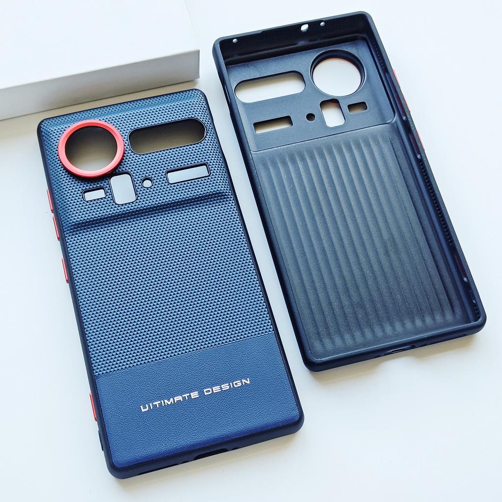 Pentru ZTE Nubia Z80 Z70 Z70S Ultra Piele PU Prietenoasă cu Pielea Taste în Culori Contrastante Ramă Cameră Spate Protector Capac Moale