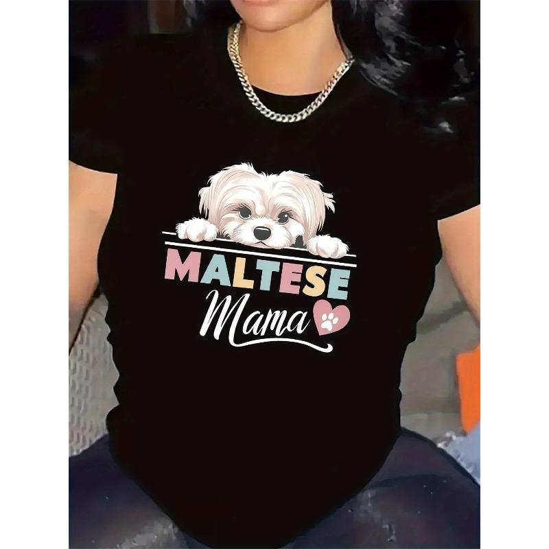 Kurzarm-T-Shirt, Perfekt für den Gebrauch zu Hause im Wohnzimmer, Stylisches Grafik-T-Shirt für Hundeliebhaber, Ideales Geschenk für Haustierbesitzer