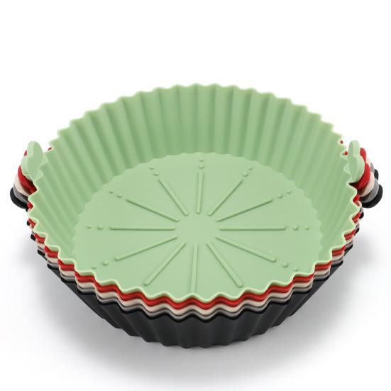 Silikon-Backformen, umweltfreundlich, lebensmittelecht, antihaftbeschichtet, multifunktional, hohe Temperaturbeständigkeit, für die Mikrowelle geeignet, wiederverwendbar, runde Backform