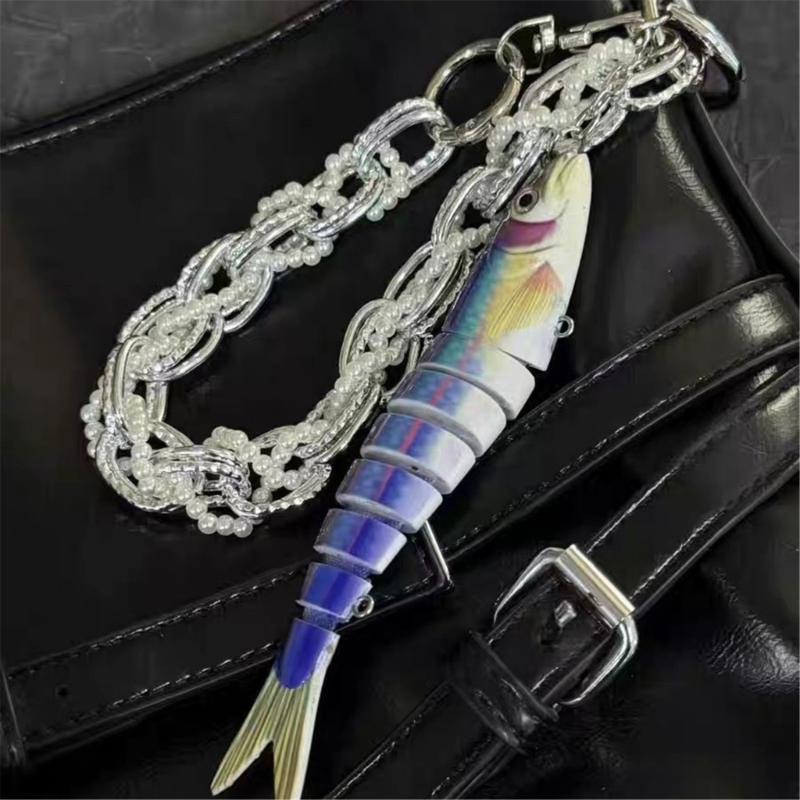 Versatile Fishing Culture Charm Keychain with Lifelike Bionic Fish Design Keyrings Pendant for Practical Decors Use