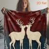 1pc Vintage Christmas Reindeer 2D Printed Blanket - Soft Flannel All-Season Cozy Throw for Sofa, Bed, Car, Office, Camping