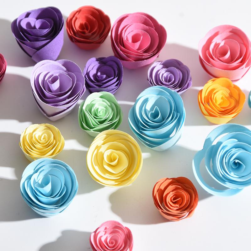 20pcs/set Roll Rose Flower Quilling Paper Strips Craft Make Paper Fake Flowers Teaching Incentive Supplies Scrapbooking TMZ