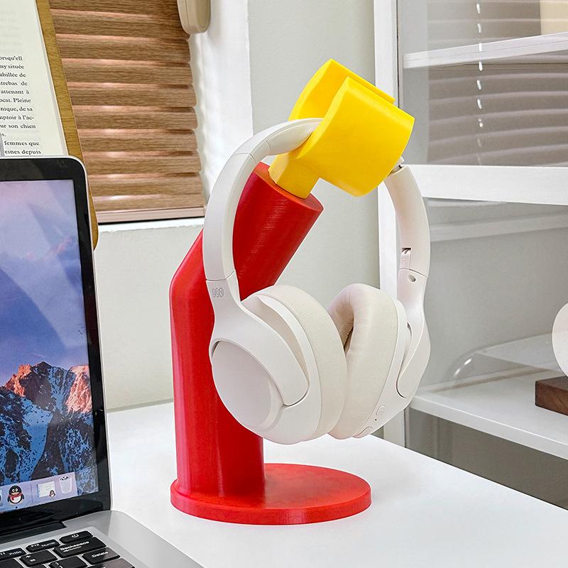 Model Hovedtelefonstativ Computer Hovedtelefonbøjle Figurer Skrivebords Kreativ Stand Hylde Tilbehør Miniaturer Dekoration Håndværk