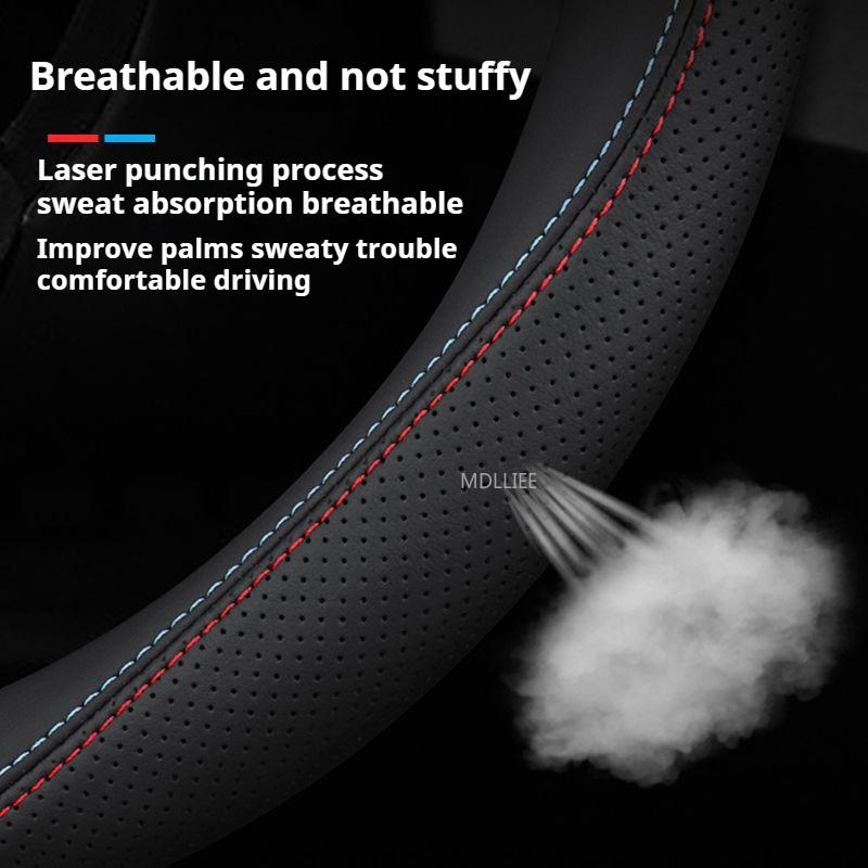 38CM Car Steering Wheel Leather Cover Auto Interior Accessories For Mercedes Benz AMG GLE GLS CLA CLE GLC CLS GLA W223 W213 W206