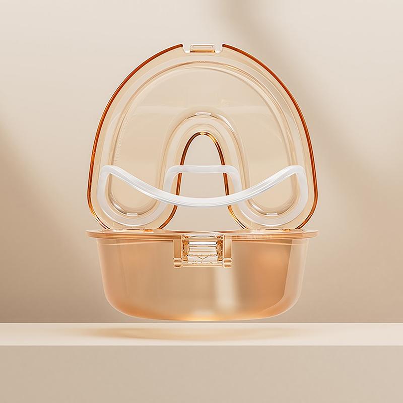 Leak Proof Simple Denture Case Sealed U Shape Transparent Denture Box Mouthguard Container Oral Care Denture Storage Container