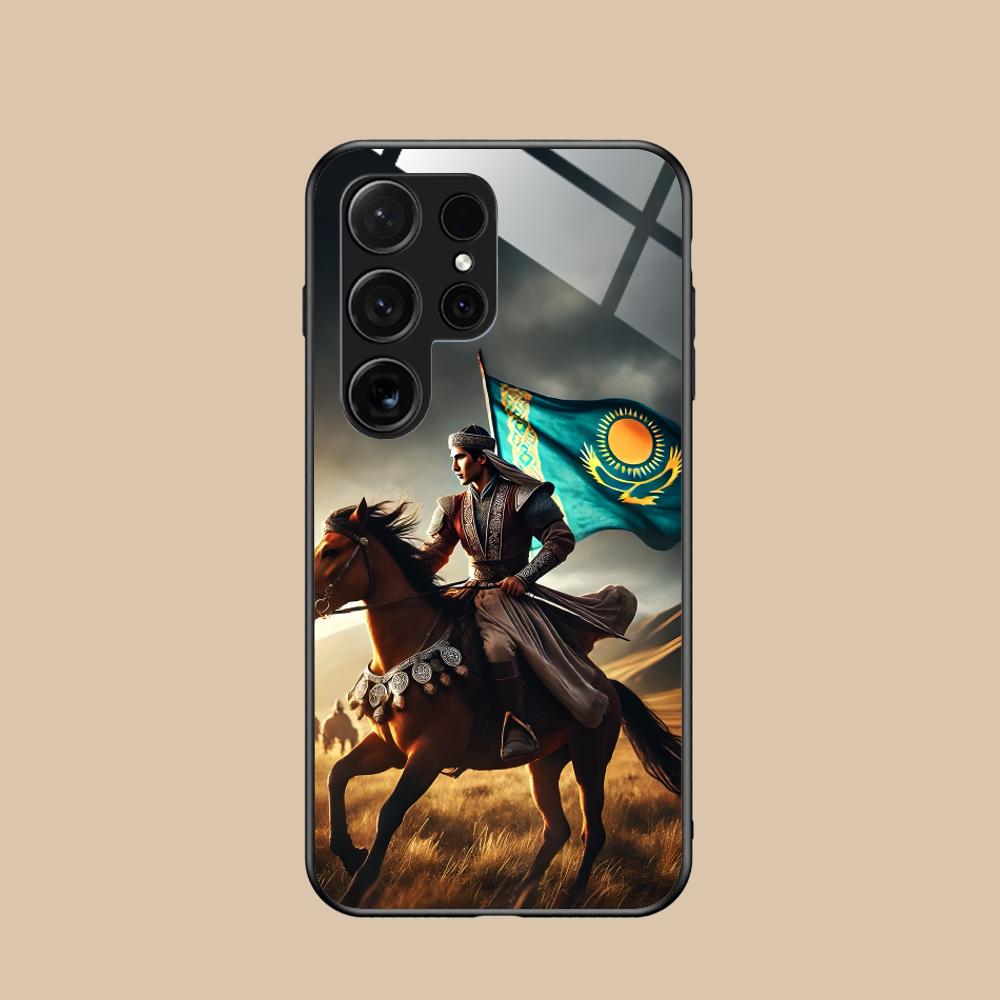 

Чехол для мобильного телефона с флагом Казахстана для Samsung Galaxy S26 S25 S24 S23 S22 S21 S20 Note20 Plus FE Ultra Стеклянный Цветной Чехол Galaxy Note20 Ultra