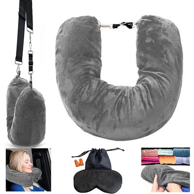 Travel Neck Pillow Stuffable With Clothes Stuffable Neck Pillows Airplanes Multifunctional No Filler Portable Travel Equipped