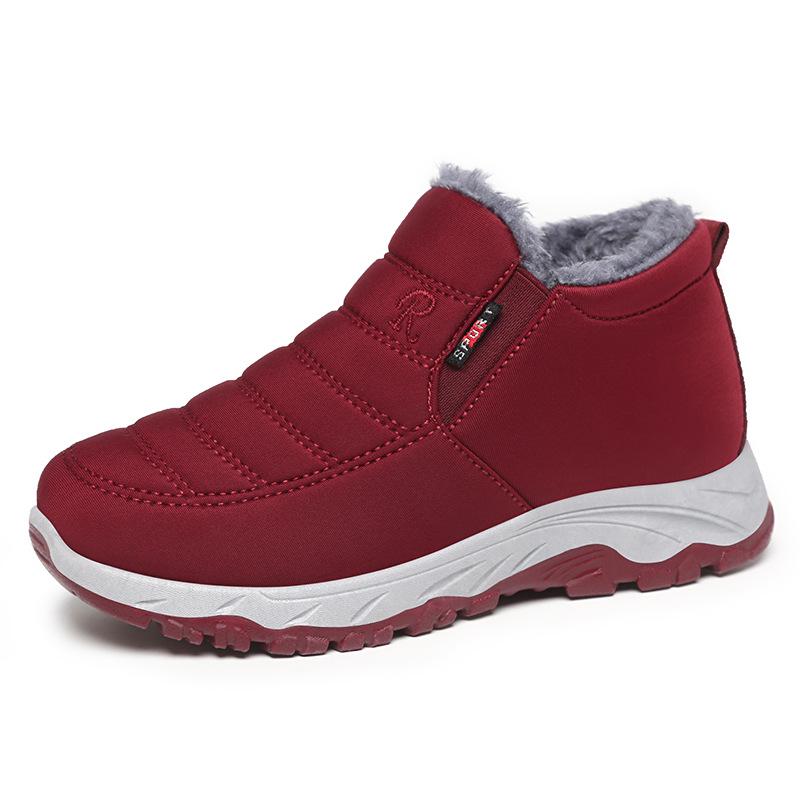 

2024 Unisex Mid-Aged Cotton Snow Boots: Thickened Velvet-Lined Warm Shoes for Women 36