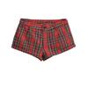 BM Sense American Vintage Red Plaid Low Waist Shorts Women Gyaru Contrast Color Summer Hot Pants All-Match Casual Pants
