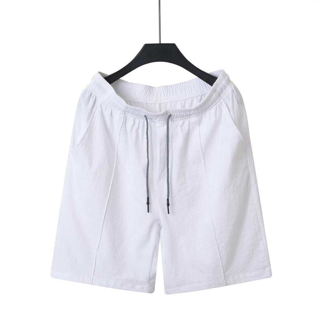 Summer Men'S Work Shorts Linen Drawstring Pants Men'S Beach Shorts Mens