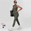 OEING Women's Athletic Yoga Vest & Skirt Set