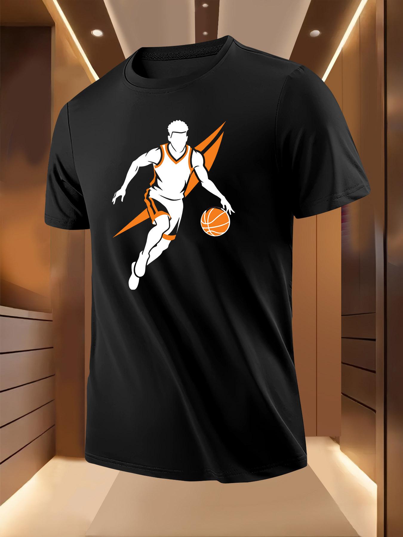 Basketball Graphic Tshirt - Bold Player Breakthrough Design L