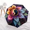 Colorful Yin Yang Lotus Mandala Wall Art DecorUmbrella, Portable 3-Fold Compact Umbrella for Men & Women Gift