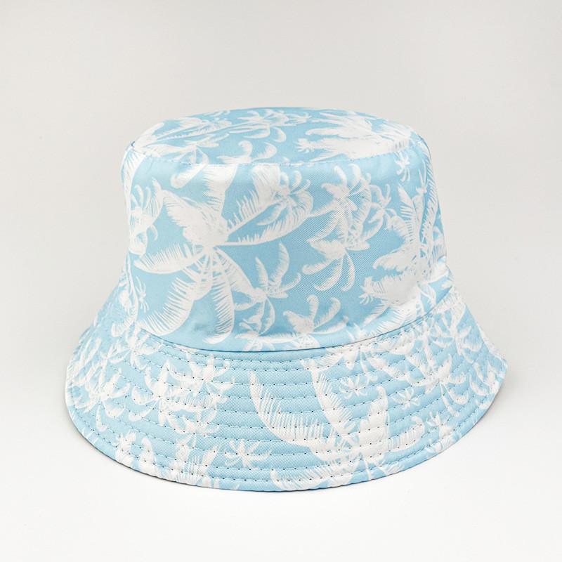 Coconut Tree Blackwhite Print Beach Hat Doublesided Fruit Sun Protect Summer