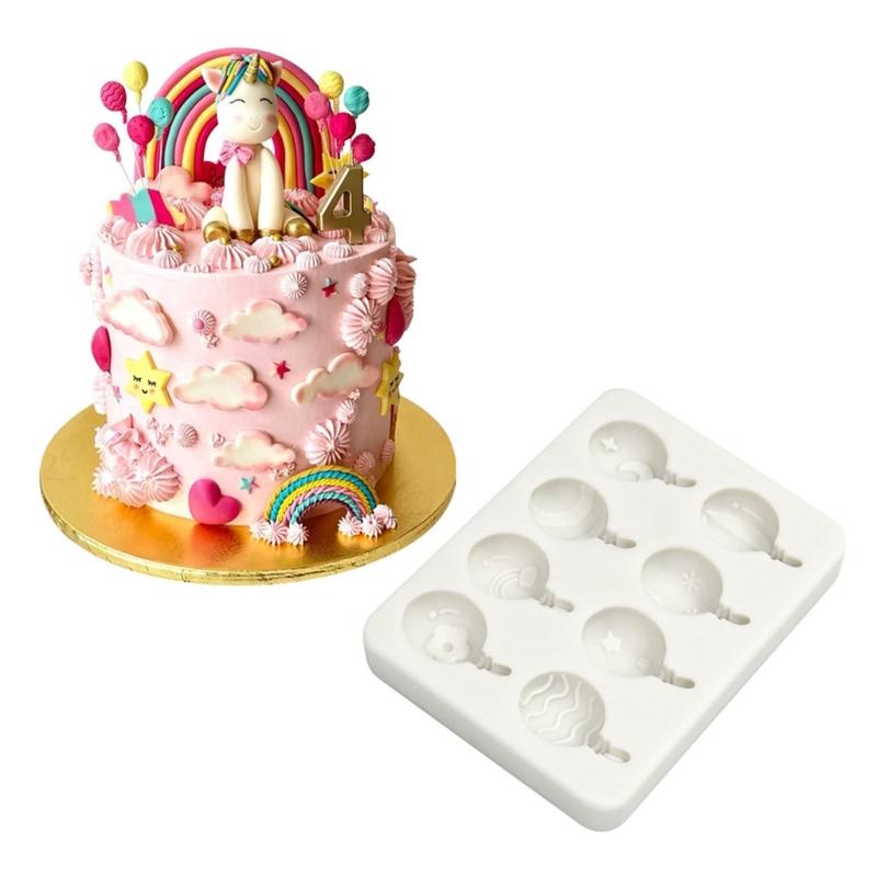 Creative Balloons Fondant Moulds Artistic Balloon Theme Silicone Fondant Moulds for Crafting and Cake Decoration