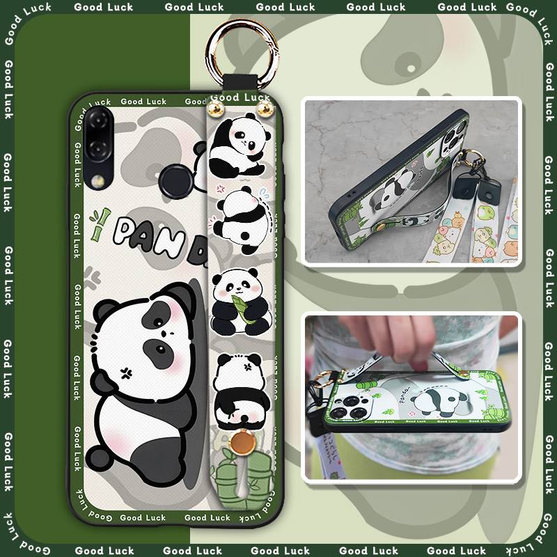 Protective Cute Phone Case For ASUS ZenFone 5 ZE620KL/ZS620KL Wristband Cartoon Panda Wrist Strap Lanyard Shockproof