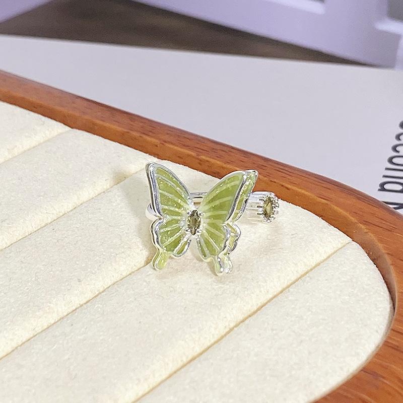 Klein Frisch Sommer Kühle Gefühl Grün Zir*****Stift Ringlicht Luxus Hoher Sinn Temperament Stapeln Tragen Nischenring Frau