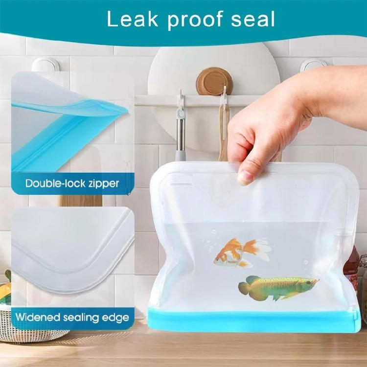 10 Pack Large Capacity Food Storage Bags Leakproof PEVA Materials Freezer Safe Reusable Containers for Office Lunch