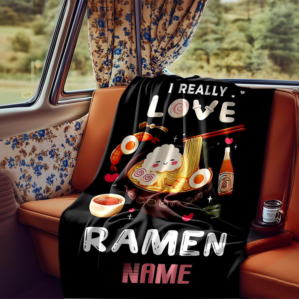 Ramen Love A Culinary Delight For All Ages Blanketcustomizable With Your Namecomfortable And Stylish Perfect For Travel Beds Chairs Offices Sofas