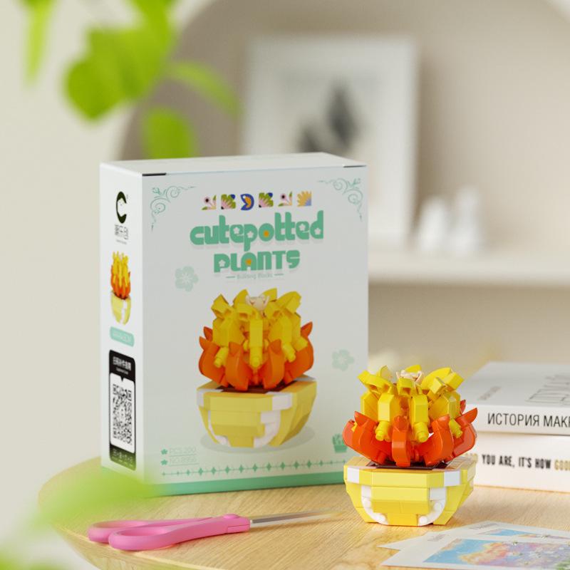 Secret Garden Flower Building Blocks: Rose & Carnation Potted Plant Toy - Perfect for Children's Play and Teacher's Day Gifts