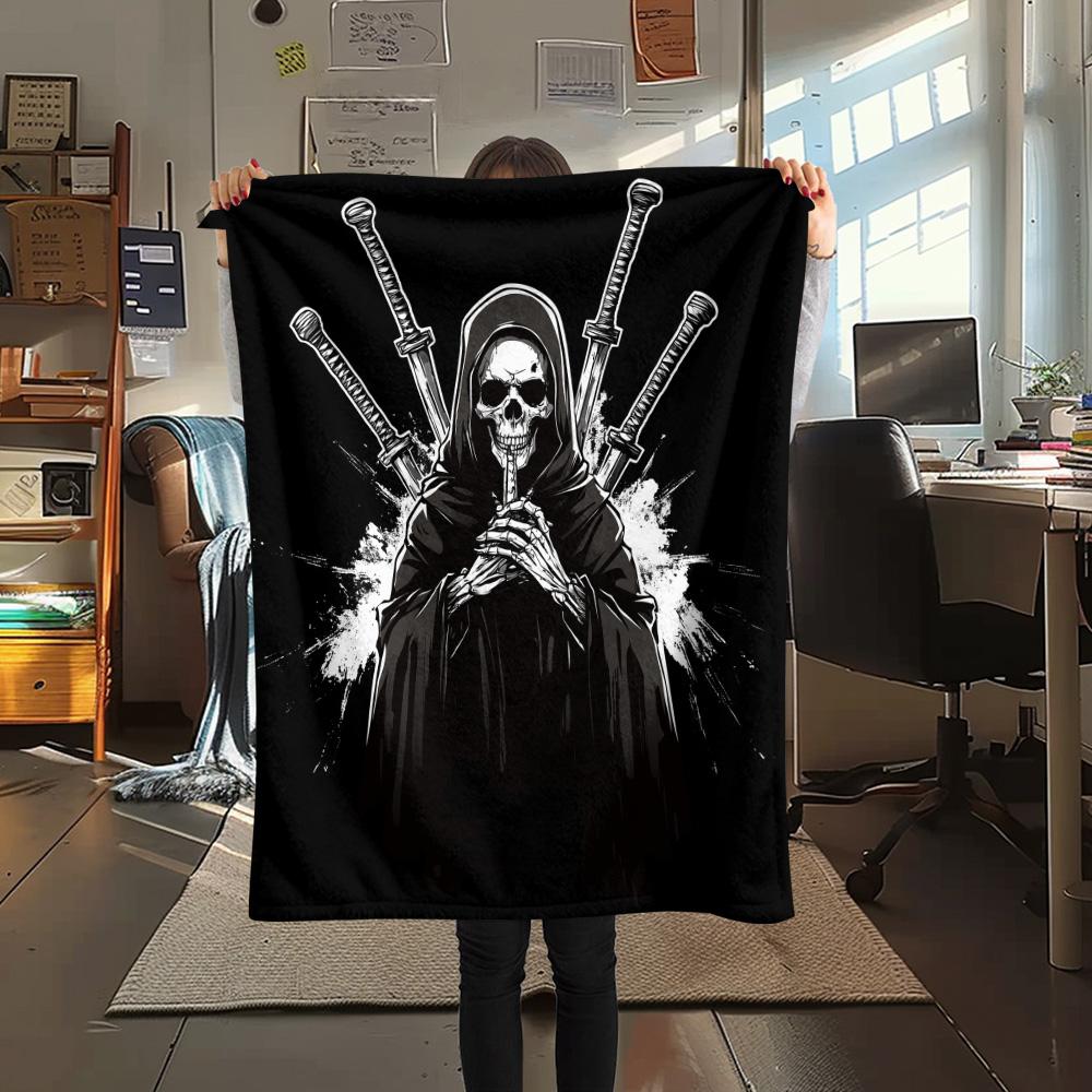 Japanese Warriors  Print Flannel Blanket, High quality Comfortable for All Seasons, Home Decor, Warmth and Comfort