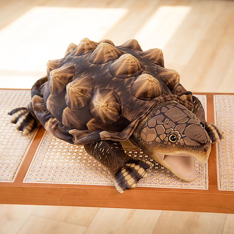 Simulation Alligator Snapper Plush Stuffed Toy Lifelike Turtle Doll Cuddly Plushie Tortoise Animal Toy Birthday Gift