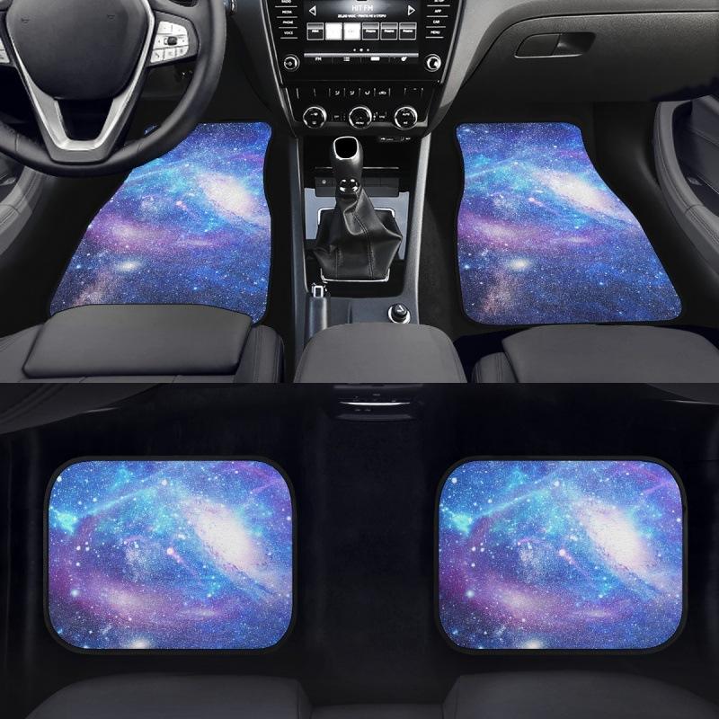 Diy Printed Car Floor Mat Carpet Four-Piece Set Of Dirt-Resistant Floor Mat Universal Starry Sky