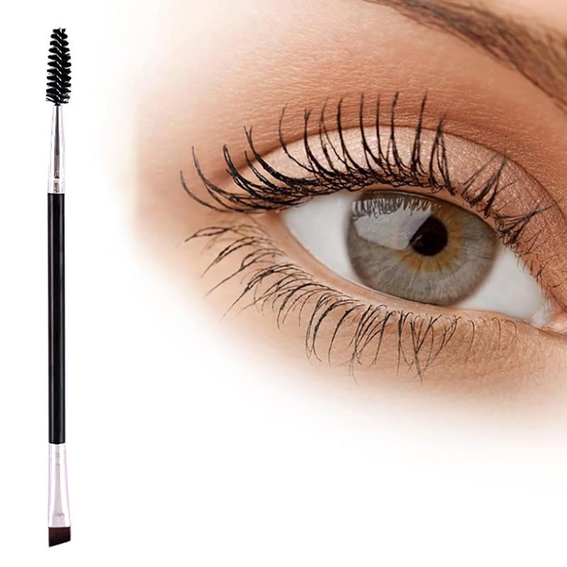 Pensulă dublă pentru sprâncene și eyeliner pentru femei, instrumente de machiaj, pensulă pentru gene, ondulator pentru gene, pensulă spiralată, pensule unghiulare pentru pudră de sprâncene