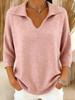 European American Retro V-neck Long Sleeve Winter Sweater for Women