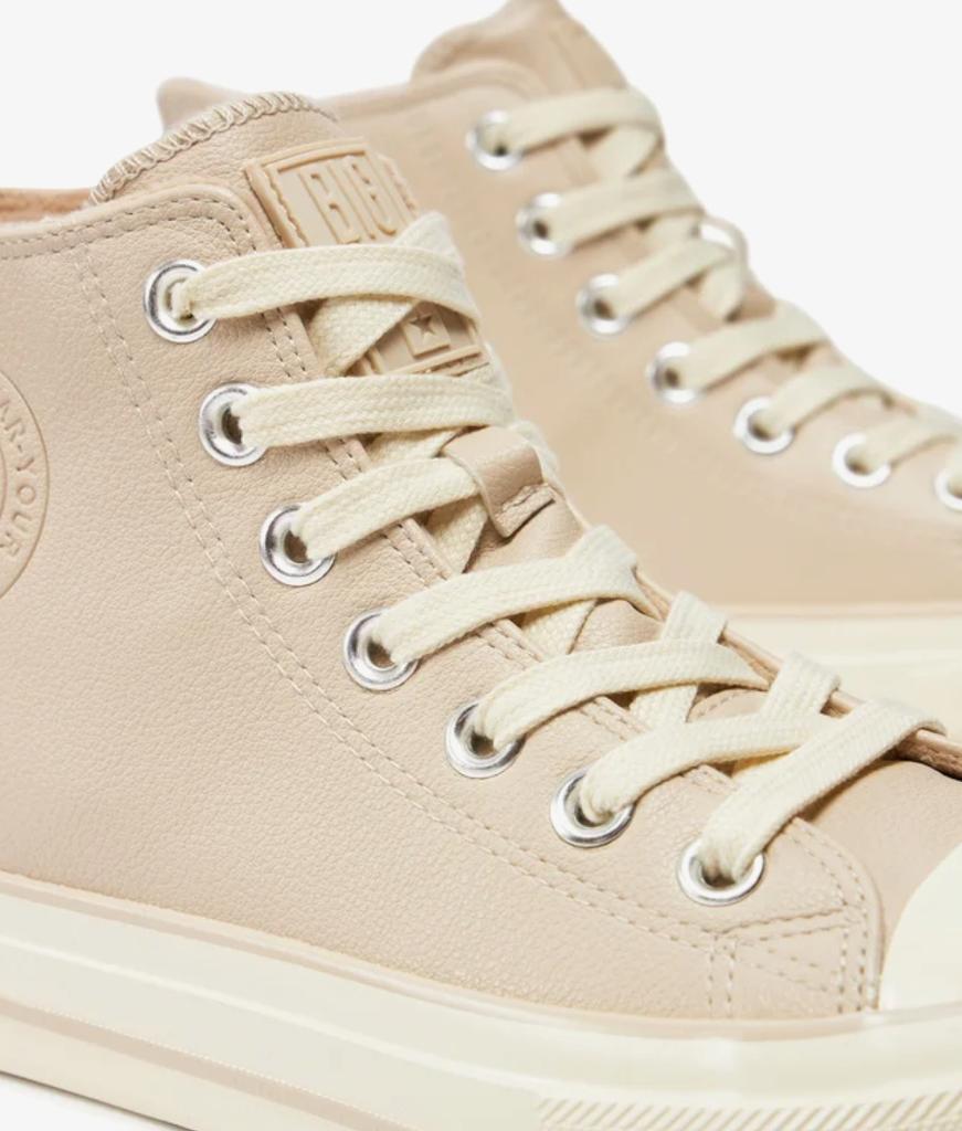 Big Star OO274934 - Damen beige gefütterte High-Top-Sneaker