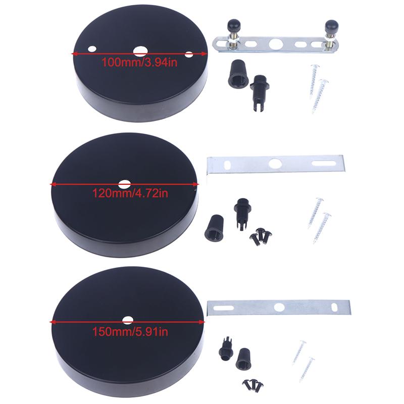 10/12/15CM Schwarz Weiß Metall Deckenplatte Halter Wandleuchte LED Basis Vintage Pendelleuchte Scheibenbasis Deckenbaldachin