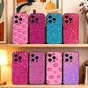 Dazzling Pink G-Glitter Phone Case For iPhone 17,16,15,14,13,12,11 Plus,Pro Max,XS,Soft Silicone Black Cover