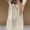 Small flying sleeves doll dress women's summer girl niche new white dress looks thin