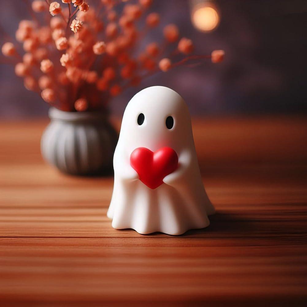 Halloween Decorative White Ghost Ornaments, Cute Party Yard Desk Decor, Study Room Tabletop Figurine Gift