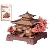 Rolife 3D Oude Hoofdstad Tempels en Kersentakken Houten Japanse Architectuur Sfeer Ambacht Geen Lijm Tijd Educatief Geschikt voor